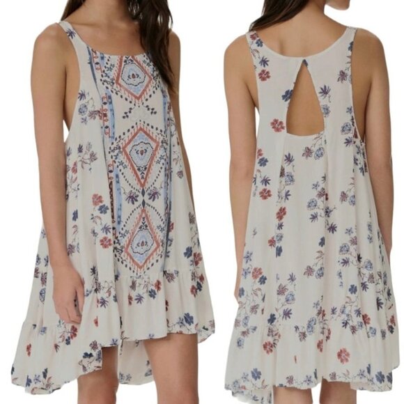 Free People Intimately Annka Boarder Slip Dress cream Floral Size XS Boho - Picture 4 of 12